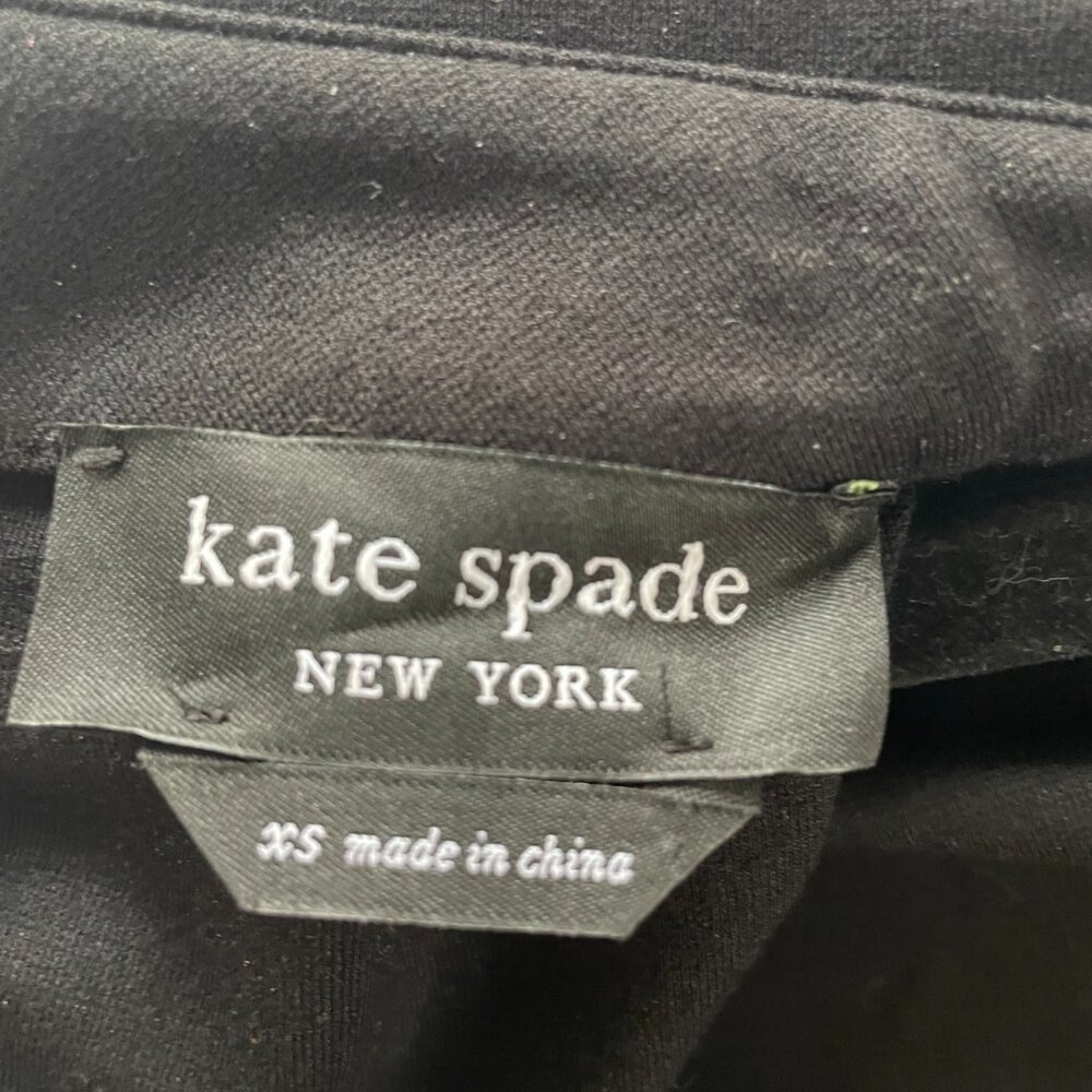 Kate Spade Black Pearl Rhinestone Embellished Collar Fit Flare Dress XS NJMU8188 - Picture 6 of 14